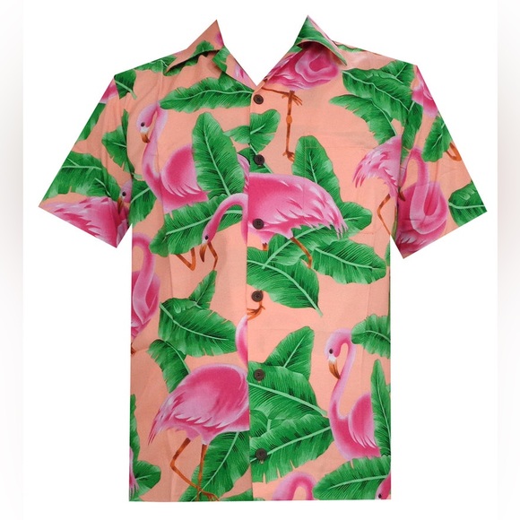 Alvish Men’s Hawaiian Flamingo Shirt XL - Picture 1 of 12